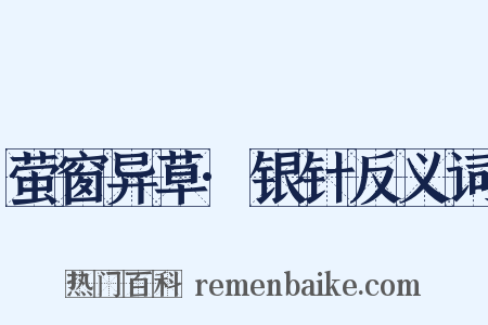 萤窗异草·银针反义词是什么意思的图片